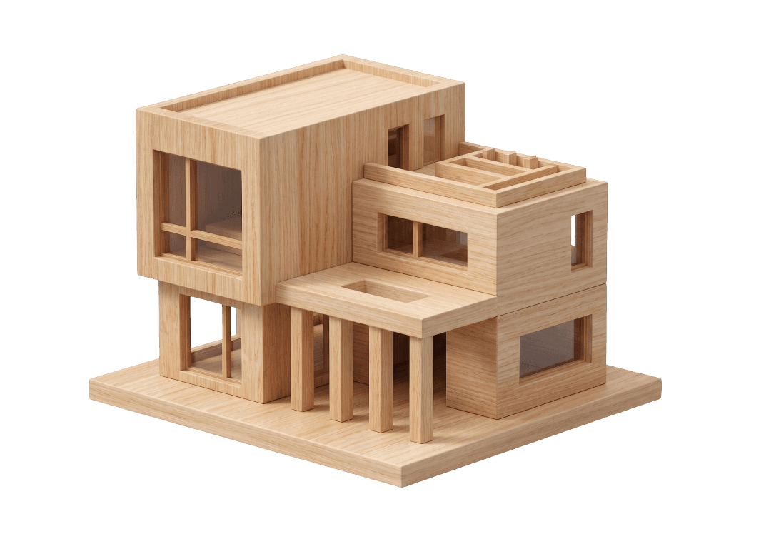 Blauplan 3D Gebäude Visualisierung